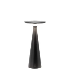 Zafferano Damina - Lampe de table LED rechargeable, variateur, autonomie 8 h, IP65 - Sans fil, finition aluminium noir