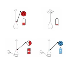 Zafferano Dondolina - Lampe de table LED rechargeable IP65, sans fil, variateur - Design italien, couleur blanche