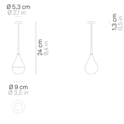 Zafferano Dondolina - Lampe de table LED rechargeable IP65, sans fil, variateur - Design italien, couleur blanche