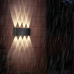 ZMH Applique Murale Extérieure LED Moderne Up Down Applique Murale Extérieure Chambre à Coucher Couloir