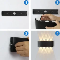 ZMH Applique Murale Extérieure LED Moderne Up Down Applique Murale Extérieure Chambre à Coucher Couloir