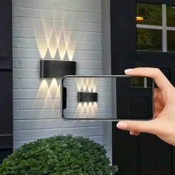 ZMH Applique Murale Extérieure LED Moderne Up Down Applique Murale Extérieure Chambre à Coucher Couloir
