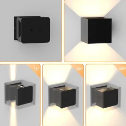 ZMH Applique Murale Extérieure LED Moderne Up Down Applique Murale Extérieure Chambre à Coucher Couloir