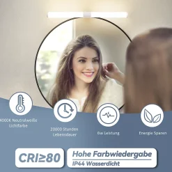 ZMH Applique Murale LED IP44 Pour Salle De Bain 40Cm 8 W