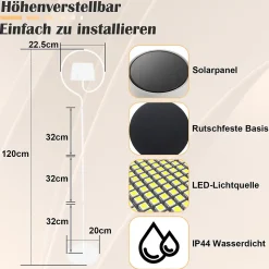 ZMH Lampadaire 120cm Blanc Tactile à Intensité LED Verre Pour Chambre