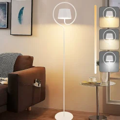 ZMH Lampadaire 120cm Blanc Tactile à Intensité LED Verre Pour Chambre