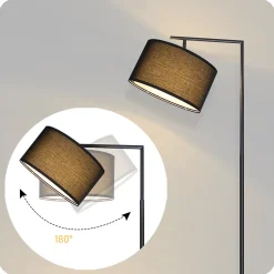 ZMH Lampadaire Pour Salon Design E27 Moderne En Tissu Lampe De Lecture Avec Interrupteur Au Pied