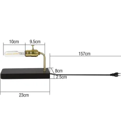ZMH Lampe à Poser De Chevet Moderne - Lampe De Table Noire E27 Rétro Design Avec Ampoule