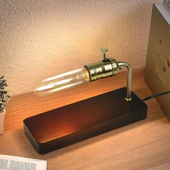 ZMH Lampe à Poser De Chevet Moderne - Lampe De Table Noire E27 Rétro Design Avec Ampoule