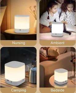 ZMH Lampe à Poser De Table LED Tactile Intensité Variable - Lampe De Chevet Rechargeable Par USB