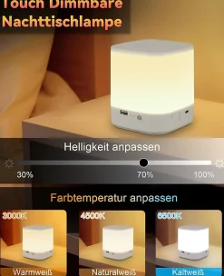 ZMH Lampe à Poser De Table LED Tactile Intensité Variable - Lampe De Chevet Rechargeable Par USB