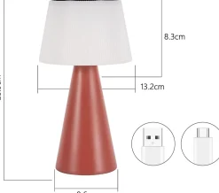 ZMH Lampe à Poser De Table LED Sans Fil à Batterie Solaire - Chevet Tactile Moderne à Intensité Variable
