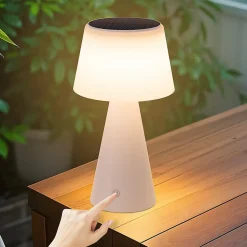 ZMH Lampe à Poser De Table LED Sans Fil à Batterie Solaire - Chevet Tactile Moderne à Intensité Variable