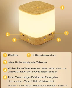 ZMH Lampe à Poser De Table LED Tactile à Intensité Variable