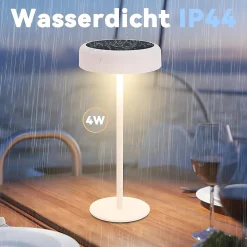 ZMH Lampe à Poser De Table LED Sans Fil à Batterie Solaire Chevet Rechargeable Tactile