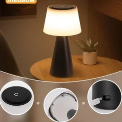 ZMH Lampe à Poser LED Sans Fil 3600 Mah à Intensité Variable - Lampe De Salon Moderne à Piles