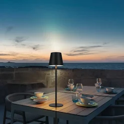 ZMH Lampe à Poser LED 2x, Noir, Rgb, USB Rechargeable, Sans Fil, Dimmable, Métal,ip54 Pour Bureau