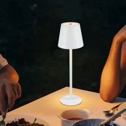ZMH Lampe De Bureau LED 2x - Blanc - Rvb - USB Rechargeable - Sans Fil - Dimmable - Métal - Ip54