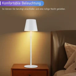 ZMH Lampe De Bureau LED 2x - Blanc - Rvb - USB Rechargeable - Sans Fil - Dimmable - Métal - Ip54