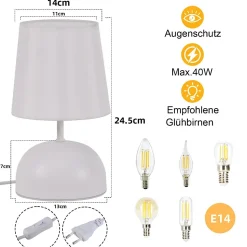 ZMH Lampe De Bureau LED Moderne - Noir/blanc - Anneau Rotatif - Design Whonzimmer