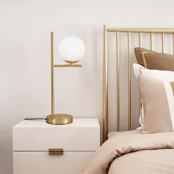 ZMH Lampe De Bureau Moderne Métal Blanc Verre E27