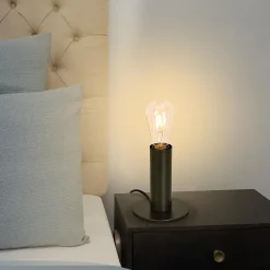 ZMH Lampe De Bureau Noir E27 Métal Avec Fiche Incl Interrupteur 40w Sans Ampoule