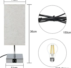 ZMH Lampe De Bureau Touch Dimmable Rétro Veilleuse E27