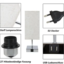 ZMH Lampe De Bureau Touch Dimmable Rétro Veilleuse E27