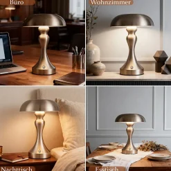 ZMH Lampe De Chevet Sans Fil à LED, Tactile, Intensité Variable, Style Rétro Vintage