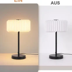 ZMH Lampe De Chevet Vintage Blanche Abat jour En Papier Pour Salon Ampoule Non Incluse