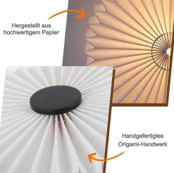 ZMH Lampe De Chevet Vintage Blanche Abat jour En Papier Pour Salon Ampoule Non Incluse