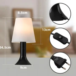 ZMH Lampe De Table Avec Câble - E14 Lampe De Table Lot De 2 Petite Lampe De Salon Table De Chevet