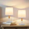 ZMH Lampe De Table Douille E27 Lampe De Chevet Chambre Moderne Abat-jour Blanc Lampe De Chevet Table