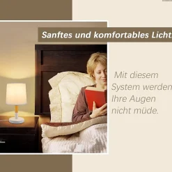 ZMH Lampe De Table Douille E27 Lampe De Chevet Chambre Moderne Abat-jour Blanc Lampe De Chevet Table