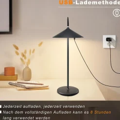 ZMH Lampe De Table LED Intensité Variable Table D'extérieur Moderne Pour Jardin