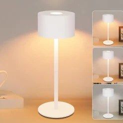 ZMH Lampe De Table LED Sans Fil Lampe Intensité Variable Avec 3 Températures De Couleur Réglable