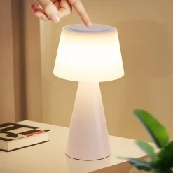 ZMH Lampe De Table LED Sans Fil 3600 Mha à Intensité Variable, Lampe De Salon Moderne à Piles