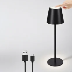 ZMH Lampe De Table LED Sans Fil, Lampe De Chevet Tactile à Intensité Variable Ip54