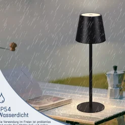 ZMH Lampe De Table LED Sans Fil, Lampe De Chevet Tactile à Intensité Variable Ip54