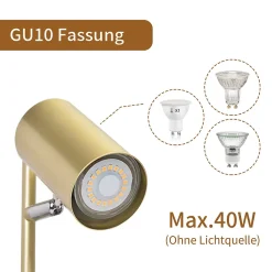 ZMH Lampe De Table LED Salon Gu10 Lampe De Table Métal Pour Bureau