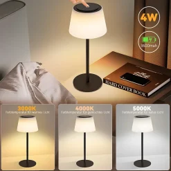 ZMH Lampe De Table LED Tactile à Intensité Variable Table Moderne Avec Batterie