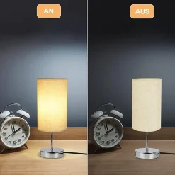 ZMH Lampe De Table Touch-dimmable Avec Fonction De Recharge USB Et Abat-jour En Tissu