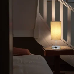 ZMH Lampe De Table Touch-dimmable Avec Fonction De Recharge USB Et Abat-jour En Tissu