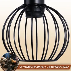 ZMH Lampe De Table Vintage - Style Industriel Rétro Métal Noir Douille E27 - (ampoule Non Incluse)