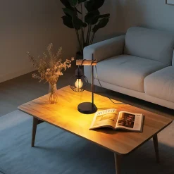 ZMH Lampe De Table Vintage - Style Industriel Rétro Métal Noir Douille E27 - (ampoule Non Incluse)