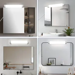 ZMH Lampe LED Pour Salle De Bain Avec Prise 37cm Chrome Lampe De Salle De Bain Chambre Ip44