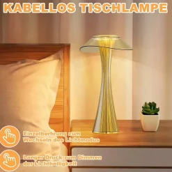 ZMH LED Tischlampe Touch Dimmbar 3000k-4000k-6500k Gold Für Schlafzimmer Wohnzimmer Restaurant Hotel