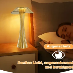 ZMH LED Tischlampe Touch Dimmbar 3000k-4000k-6500k Gold Für Schlafzimmer Wohnzimmer Restaurant Hotel