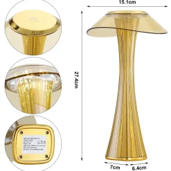ZMH LED Tischlampe Touch Dimmbar 3000k-4000k-6500k Gold Für Schlafzimmer Wohnzimmer Restaurant Hotel