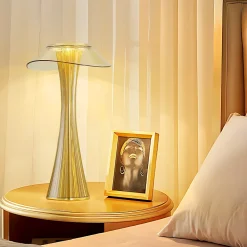 ZMH LED Tischlampe Touch Dimmbar 3000k-4000k-6500k Gold Für Schlafzimmer Wohnzimmer Restaurant Hotel